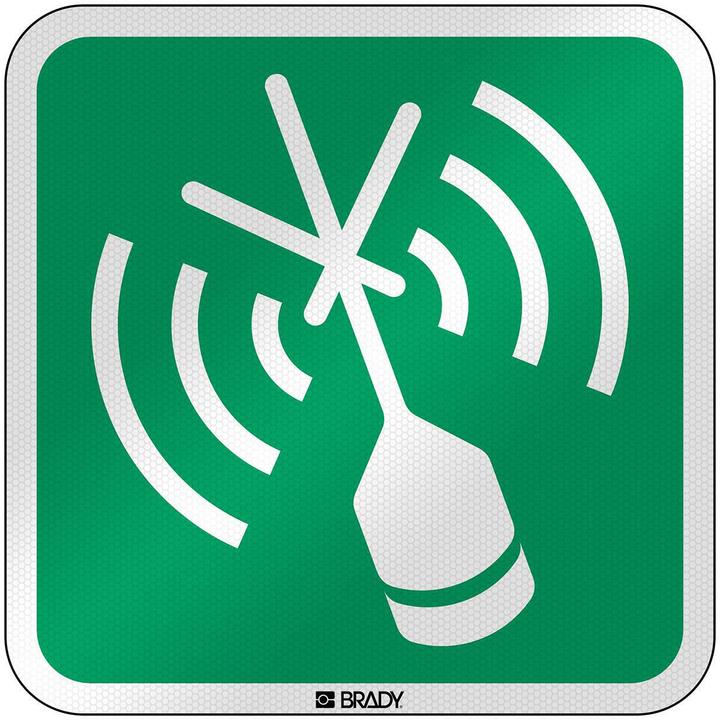 Image du produit Brady E/E052/NT/RFL-390x390-1, ISO Panneau de sécurité - Balise de détresse, B laminé réfléchissant