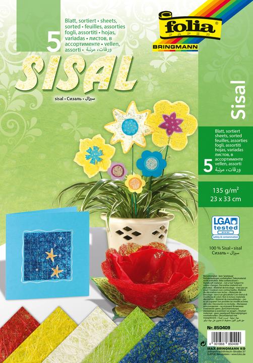 Produktbild Folia Sisal 135g 850409 23x33cm 5 Blatt (135 g/m², 5x)