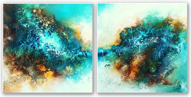 Actual product image Trenddeko Fedrau - In Neptune's realm (2 parts) (30 x 30 cm)