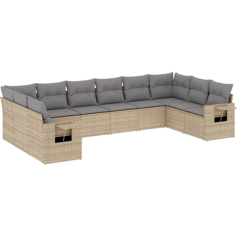 VidaXL, Gartenlounge, 10-tlg. Garten-Lounge-Set mit Kissen