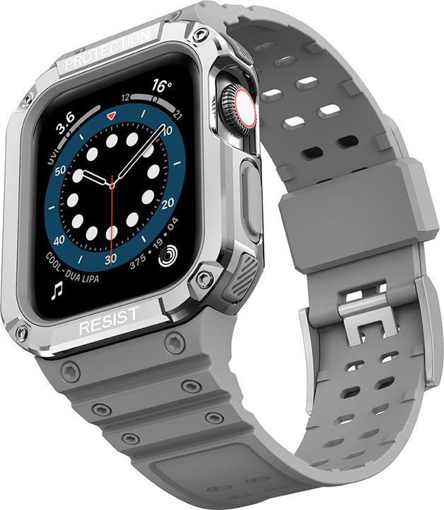 Image du produit Hurtel Protect Strap Band with Case for Apple Watch 7 / SE (41/40 / 38mm) Case Armored Watch Cover Gra (Matières plastiques, TPU)