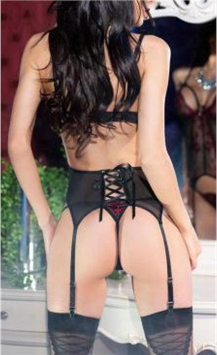 Image du produit Chili Rose Ensemble porte-jarretelles / string (S)