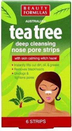 Beauty Formulas Tea Tree Deep Cleansing Nose Pore Strips Deep Cleansing Nose Strips 6Pcs. (Facial cleansing wipes)
