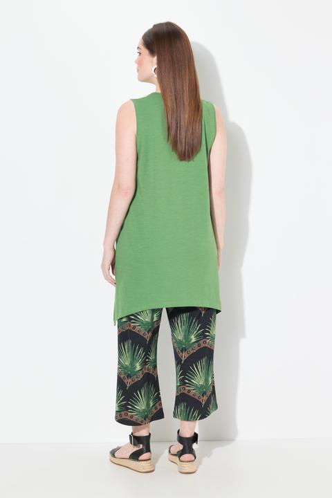 Image du produit Ulla Popken Débardeur long avec base en pointe des deux côtés. Décolleté en V. Coton bio. Coupe évasée (46, 48)