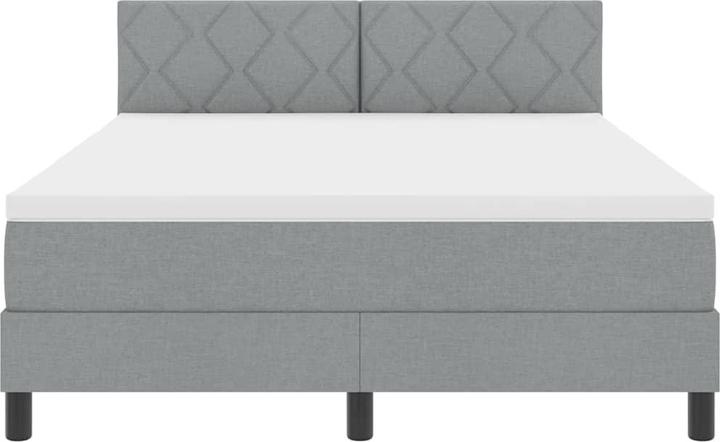 Actual product image VidaXL Box spring bed with mattress & LED light grey 160x200 cm fabric (160 x 200 cm)
