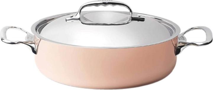 de Buyer Inocuivre Bratentopf mit Deckel (Bräter + Schmortopf, Edelstahl, Kupfer, 24 x 7.50 cm)