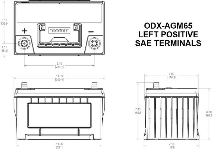 Produktbild Odyssey AGM Batterie Extreme (ODX) 12V 74Ah 950A (12 V, 74 Ah, 930 A)