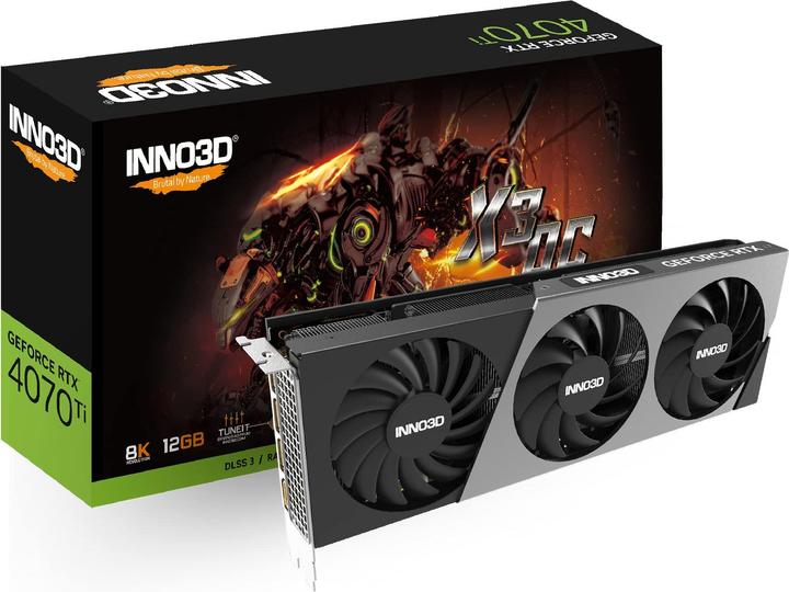 Produktbild Inno3D Geforce RTX 4070 Ti X3 OC - 12 GB GDDR6X, 1 x HDMI, 3 x DP (12 GB)