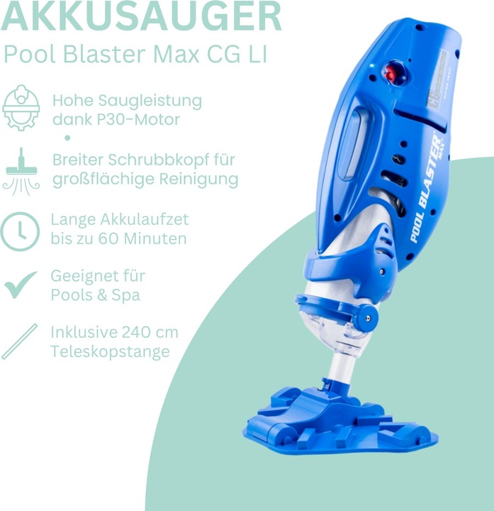 Produktbild Water Tech Pool Blaster Max CG Li Poolsauger inkl. Teleskopstange 240 cm