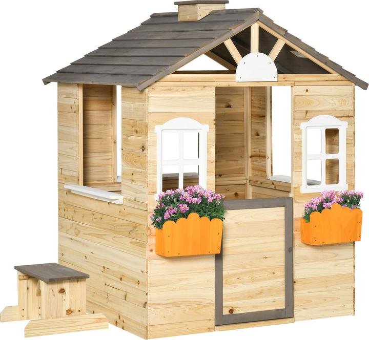 Outsunny Maison de jeux pour enfants avec support pour pots de fleurs
