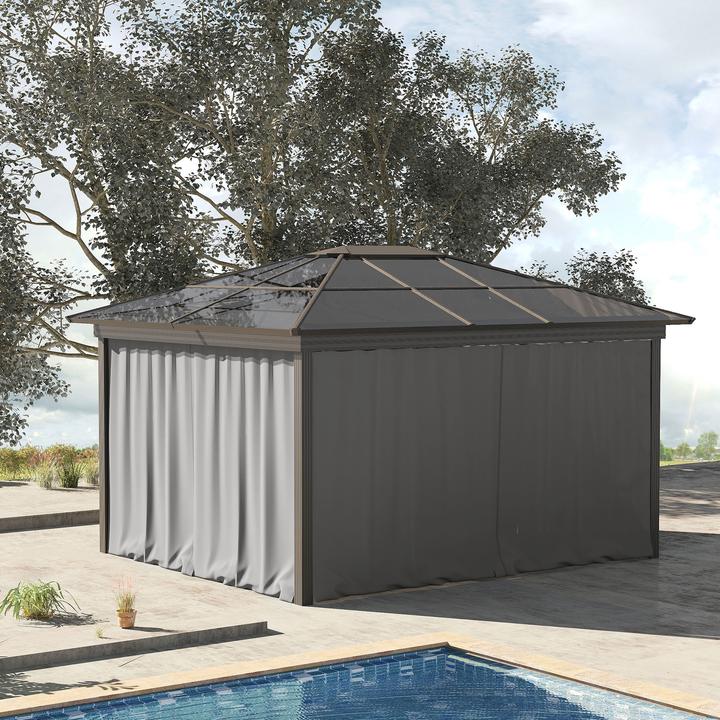 Immagine prodotto Outsunny Seitenwände Polyester Hellgrau (1 cm, 302 cm)