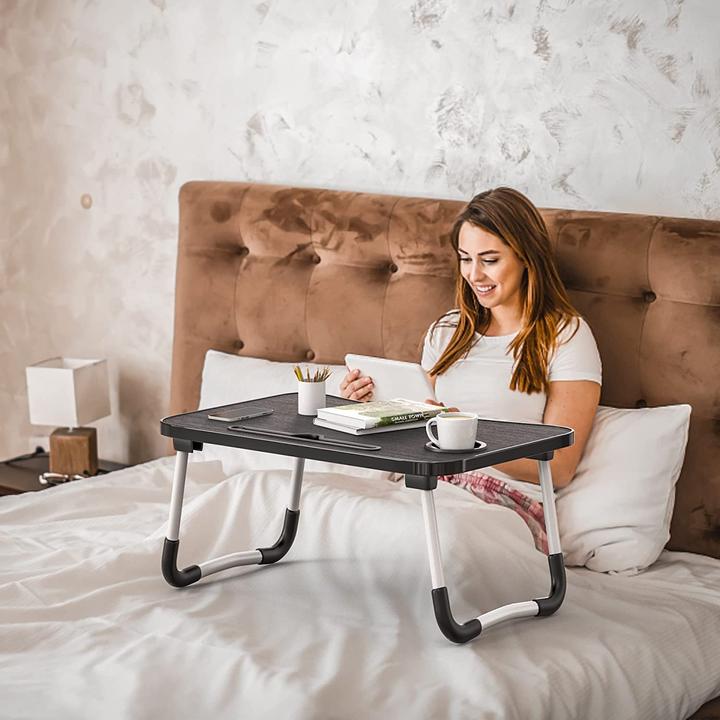 Image du produit Intirilife table pliante pour ordinateur portable en noir