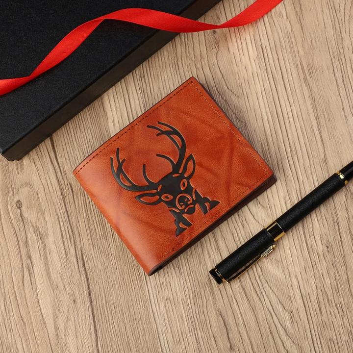 Image du produit Only-Bags.Store Retro-Geldbörse aus Kunstleder, mit zwei Taschen, ultradünn, 3D-geprägt, Geldbörse