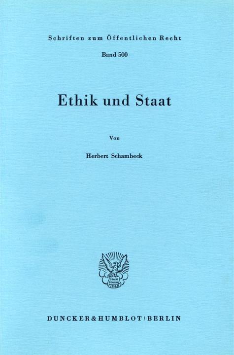 Produktbild Ethik und Staat. (Deutsch, Herbert Schambeck, 1986)