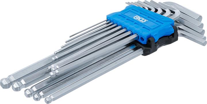 Produktbild BGS Winkelschlüssel-Satz, extra lang Innensechskant mit Kugelkopf 1,5 - 10 mm 13-tlg.