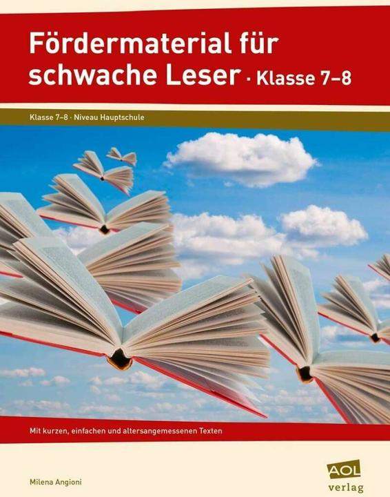 Produktbild Fördermaterial für schwache Leser - Klasse 7-8 (Deutsch, Milena Angioni, 2020)