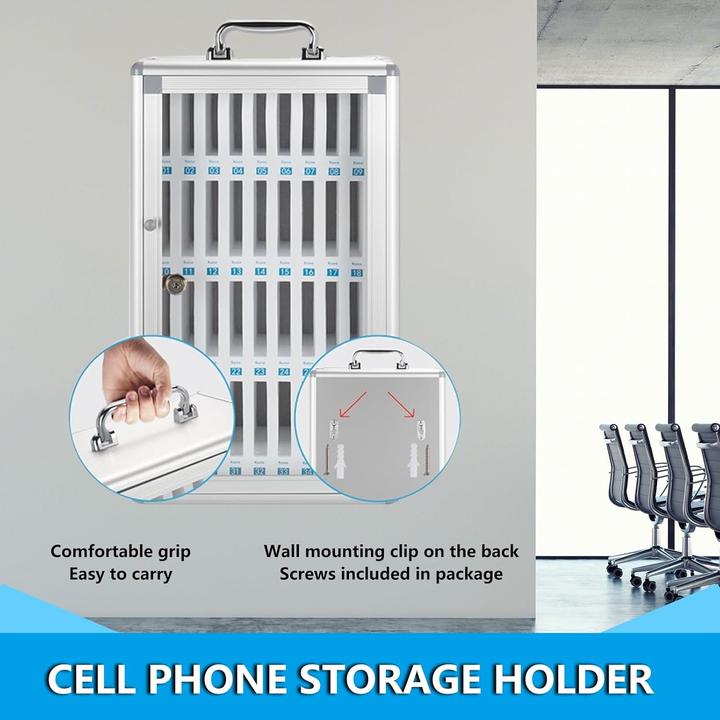 Produktbild Yinxslo Abschliessbarer Handy Wandtresor mit 24 Slots