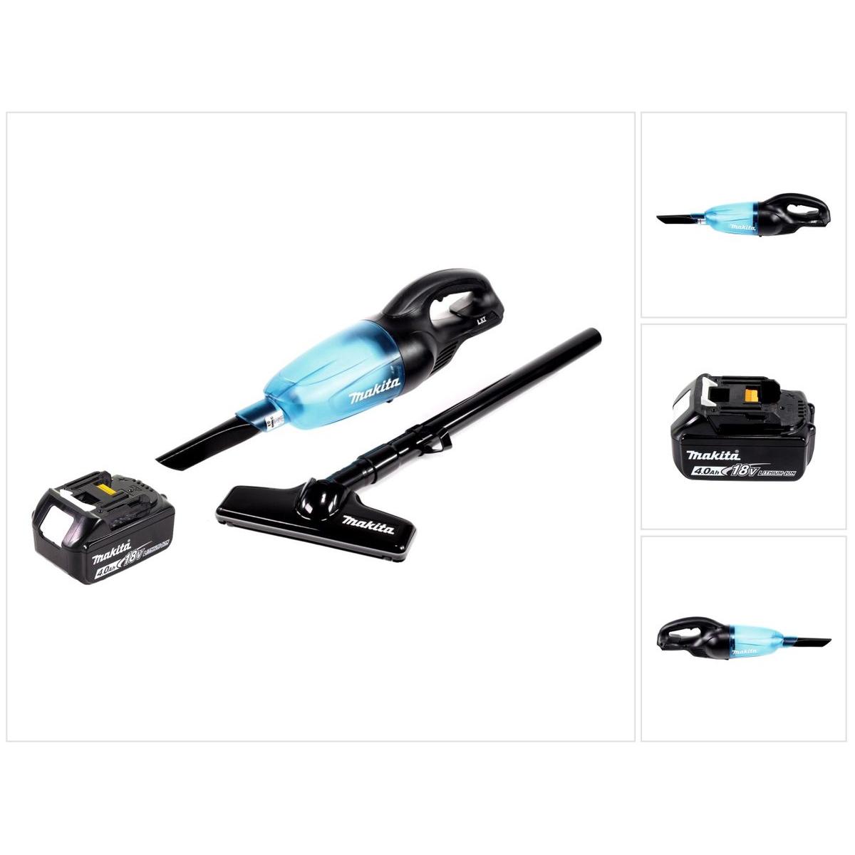 Makita DCL 180 M1 B Akku Staubsauger 18 V Schwarz + 1x Akku 4,0 Ah - ohne Ladegerät, Staubsauger, Schwarz
