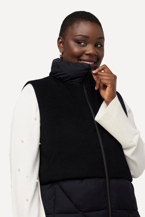 Actual product image Ulla Popken Mixed Texture Wool Look Vest (58)