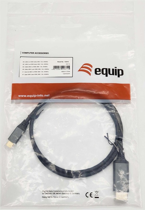 Actual product image equip HDMI (Typ A) — USB C (1 m, HDMI)