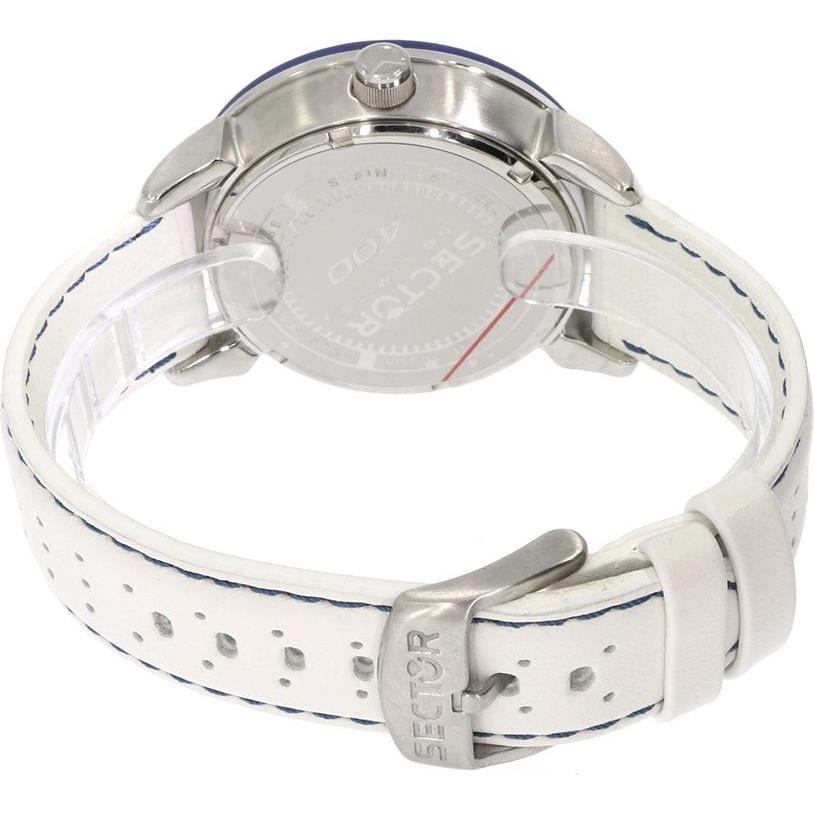 Thumbnail - Sector, Armbanduhr, 400 3h 44mm White Dial White Strap, Weiss, Blau, Silber, (Analoguhr, 44 mm)