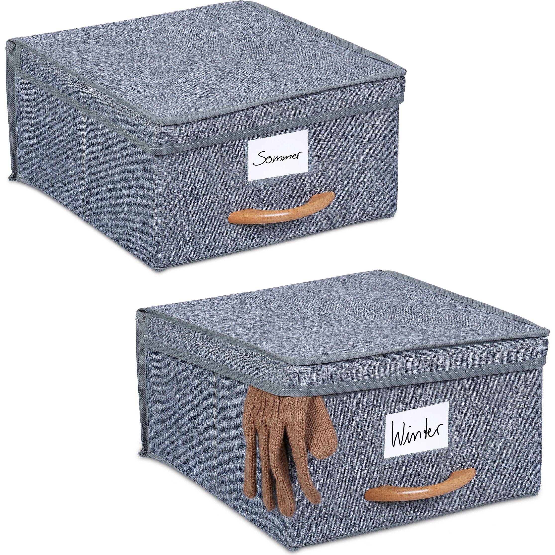 Relaxdays, Aufbewahrungsbox, 2x Aufbewahrungsbox (30 x 32.5 x 16 cm, 12 l)
