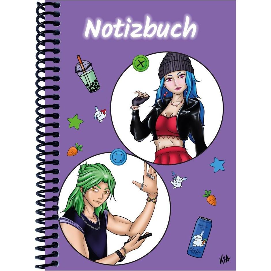 E & Z, Heft + Block, A 5 Notizbuch Manga Quinn und Enora, li (A5, Kariert)