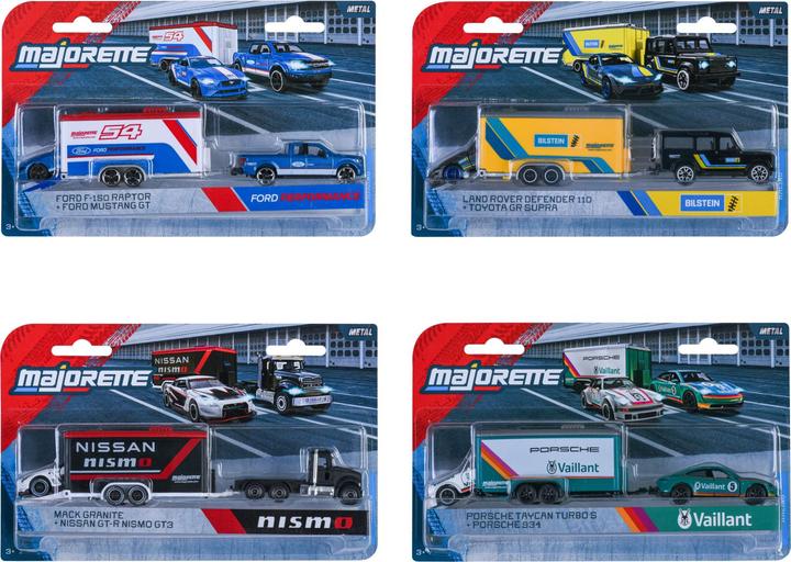 Produktbild Majorette Racing Deluxe Trailer, 4-sort.