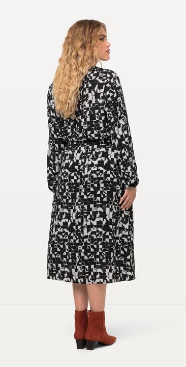 Produktbild Ulla Popken Kleid, Tunnelzug, Tunika-Ausschnitt, Taschen, Langarm (56)