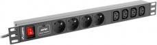 Actual product image Lanberg PDU-04E04I-0200-IEC-BK Power Distribution Unit (PDU) 1U Black 4 AC Outlets