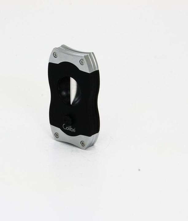 Actual product image Colibri V-Cut Cigar Cutter Black and brushed Chrome 9875