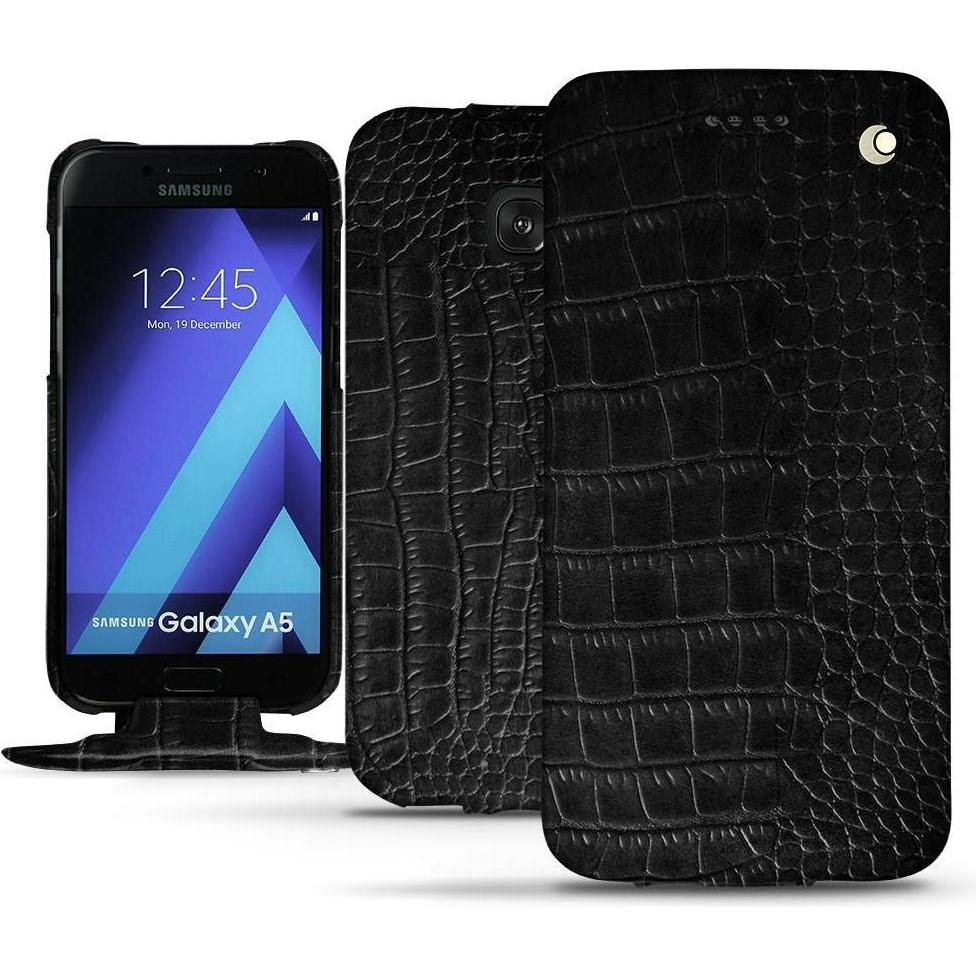 Noreve Lederschutzhülle vertikal (Samsung Galaxy A5 (2017)), Smartphone Hülle, Schwarz