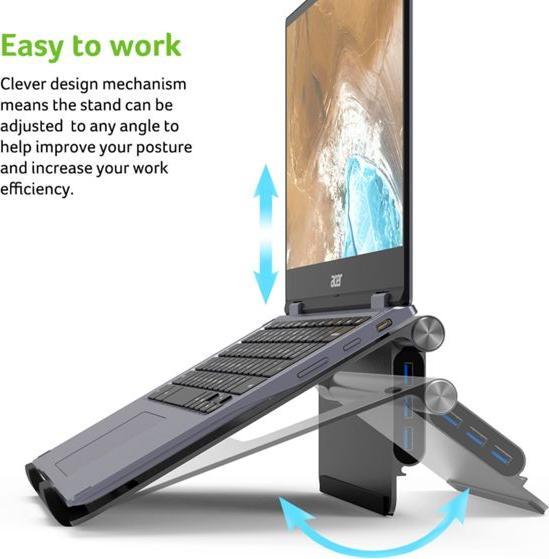 Actual product image Acer 5-In-1 Docking station + notebook holder (USB-C, 4 ports)