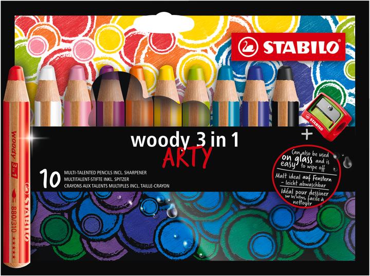 Actual product image STABILO woody 3 in 1 coloured pencil with sharpener (Multicoloured, 10 x)