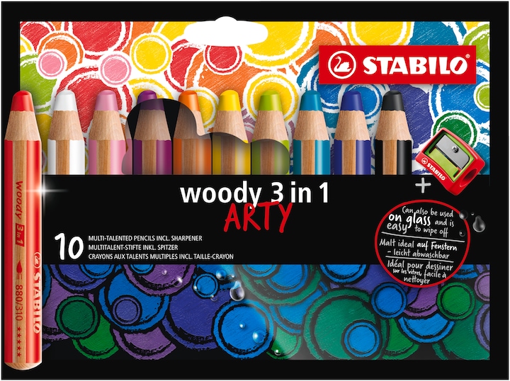 Produktbild STABILO Woody 3 In 1 10er Etui Arty (Mehrfarbig, 10 x)