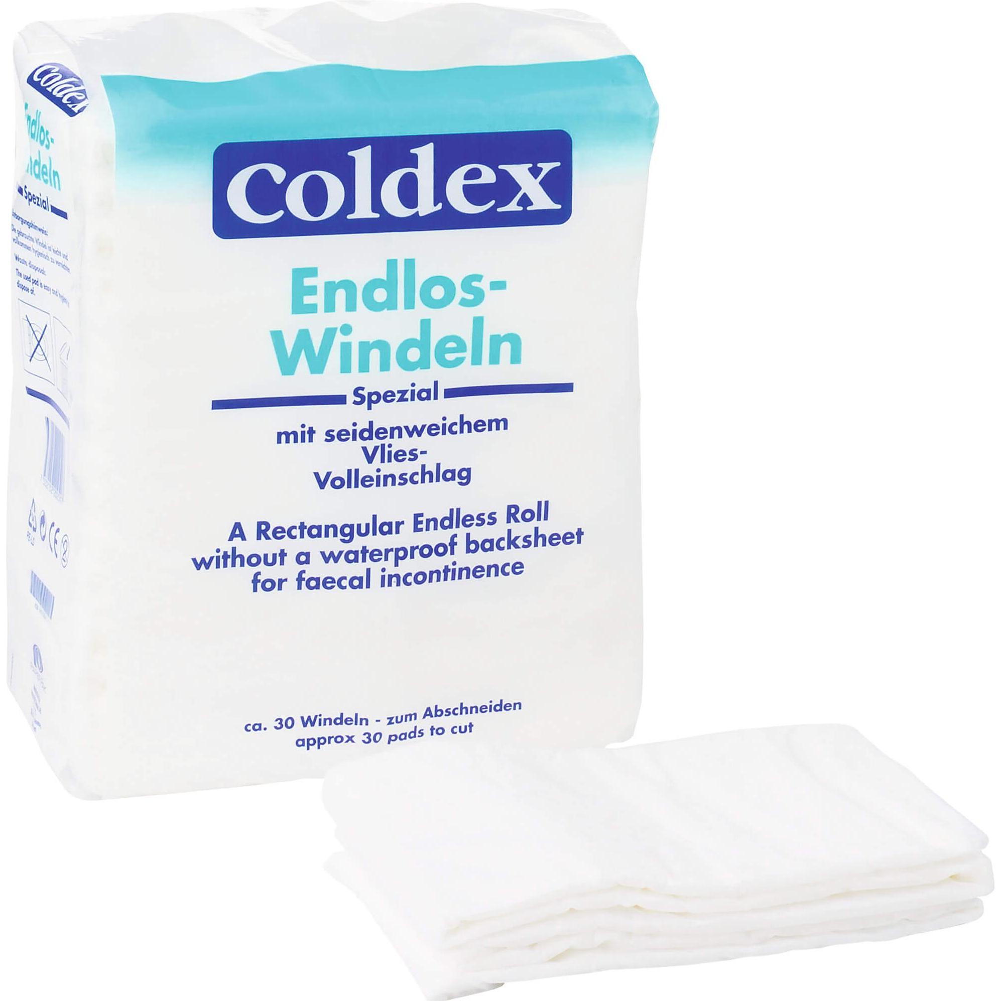 Attends, Inkontinenzhygiene, Coldex Endlos-Windeln mit seidenweichem Vlies-Volleinschlag, 30 St. Windeln (30 x)