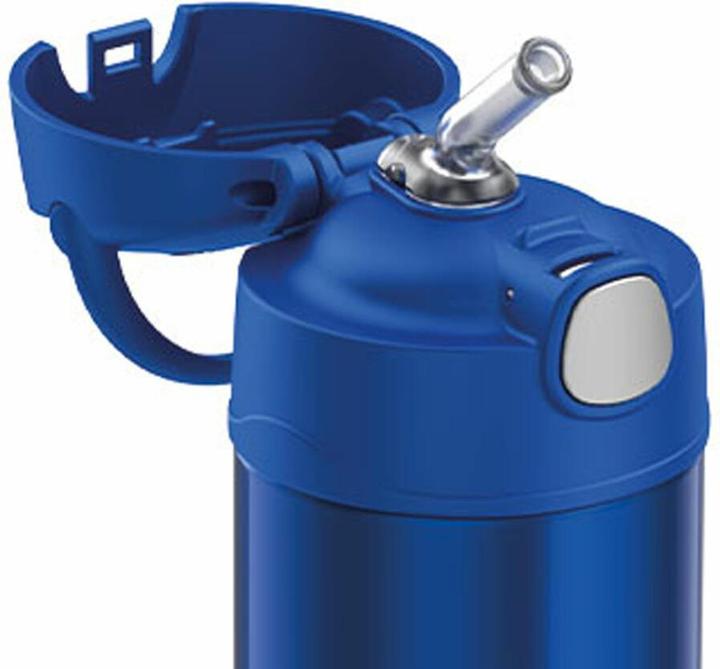 Image du produit Thermos Bouteille isotherme FUNTAINER Straw Bottle, bleu 0,35 L, double paroi en acier inoxydable, bouchon (0.35 l)