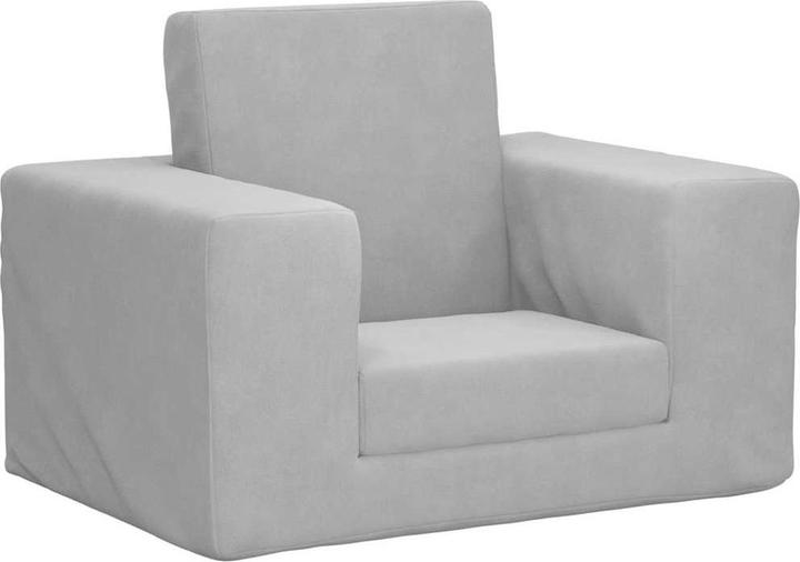 vidaXL Divano letto per bambini Grigio chiaro Morbido peluche