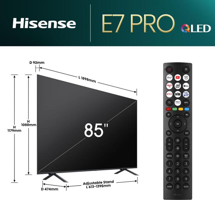 Image du produit Hisense TV 85E77NQ Pro (85", QLED, 4K, 2024)