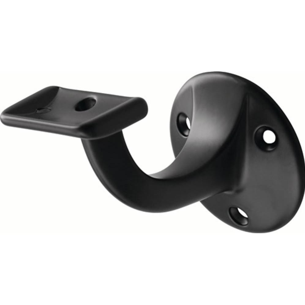 Hermeta, Türbeschlag + Scharnier, Handlaufträger 3507 Aluminium kunststoffbeschichtet schwarz Durchmesser Wandplatte 56 ...