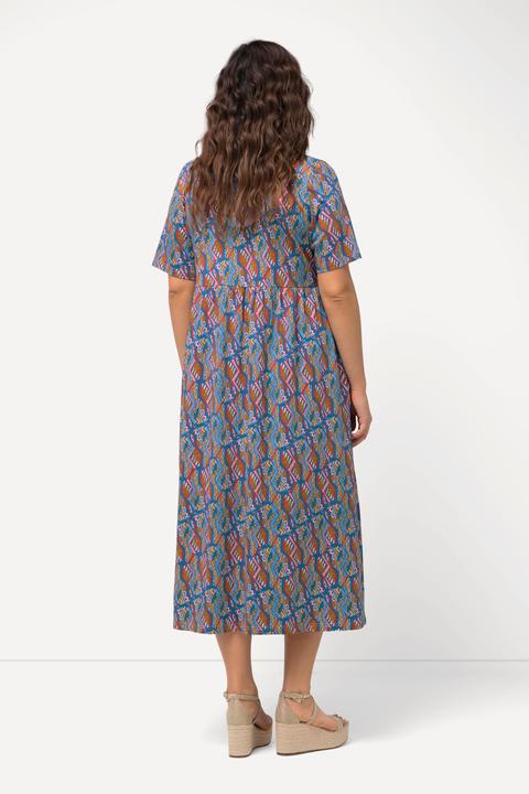 Produktbild Ulla Popken Jersey-Maxikleid, A-Linie, Rundhals, Halbarm, Taschen (50, 52)