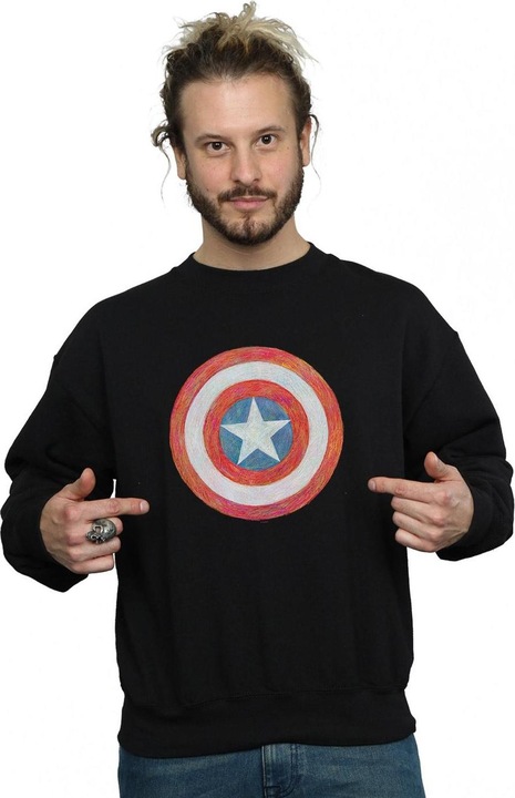Actual product image Mens Captain America Sketched Shield Sweatshirt (M)