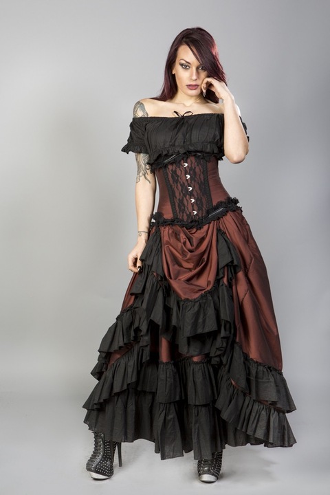 Produktbild Burleska Damenkleid Carnation Viktorianisch, Taffeta, braun (S)