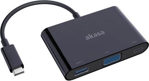 Produktbild Akasa Typ-C zu VGA Konverter mit USB 3.0 Typ-A-Port (USB 3.1, VGA, USB 3.0, 15 cm)