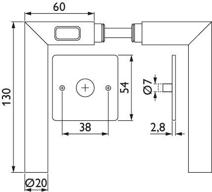 Produktbild Hermat Drückergarnitur 1802/2611,o.Schl.ros.,eck.,8,DR,class.black,TS 38-43 (Türgarnitur)