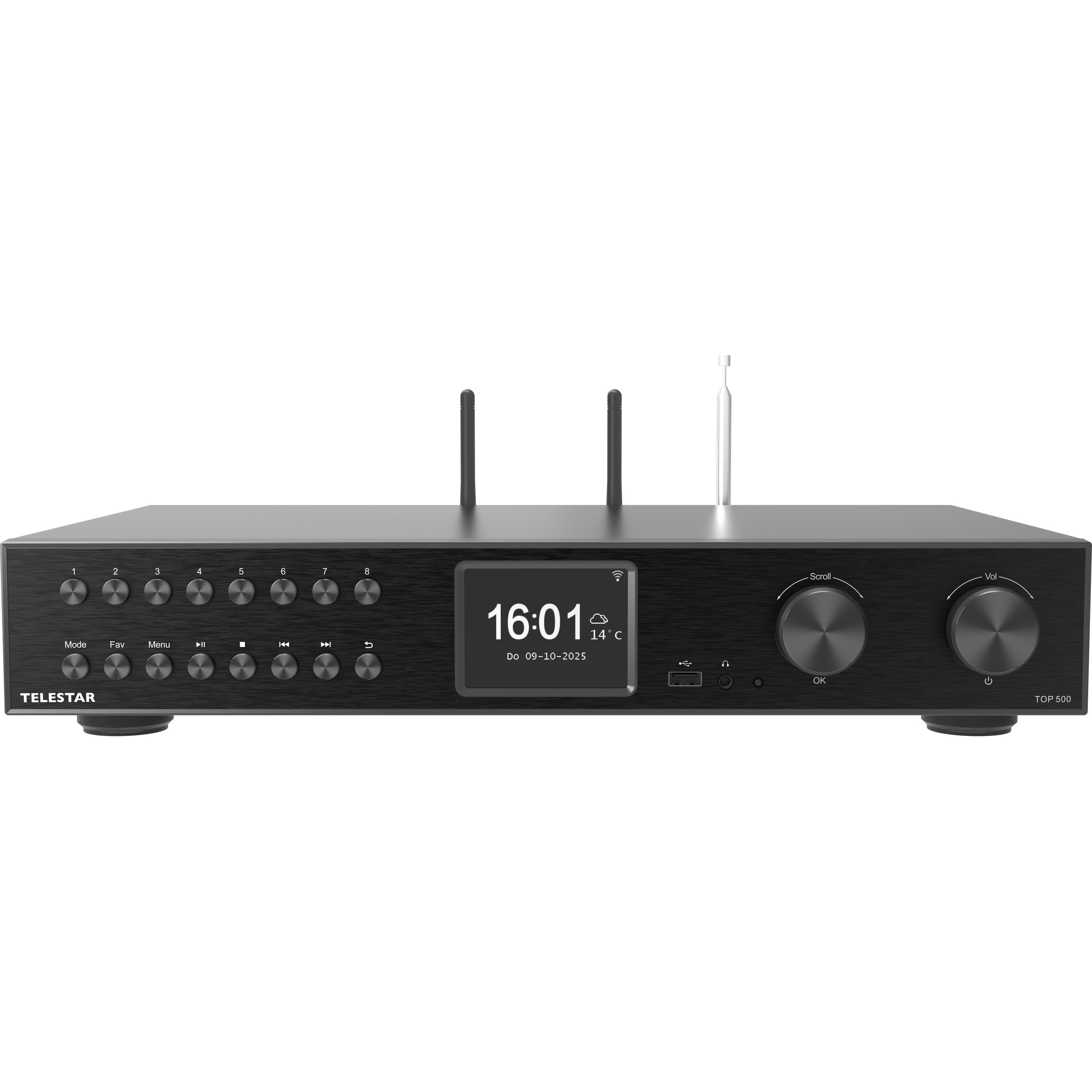 Telestar TOP 500 sw HiFi-Tuner 43cm,Internet/DAB+/UKW,Streaming,BT,HM (Radio Tuner) (5700500)