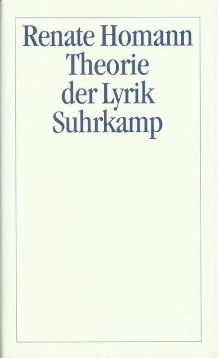 Produktbild Theorie der Lyrik (Deutsch, Renate Homann, 1999)