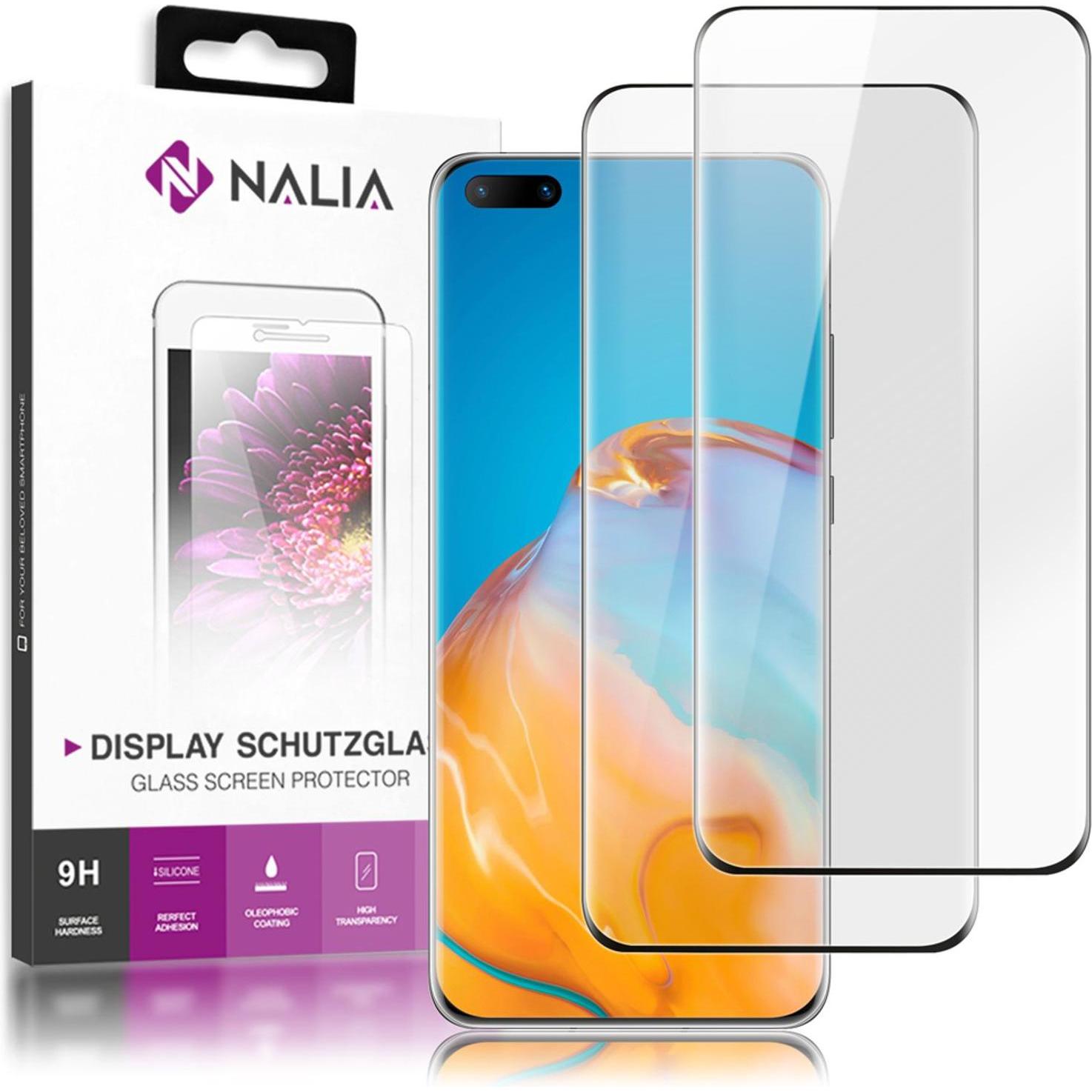 Nalia Schutzglas (2 Stück, Huawei P40 Pro+), Smartphone Schutzfolie, Transparent