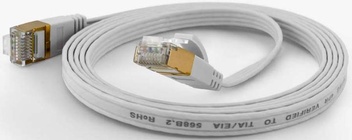 Produktbild Wantec wW Patchkabel CAT6A extraflach FTP weiss 0,10m (F/FTP, CAT6, 0.10 m)