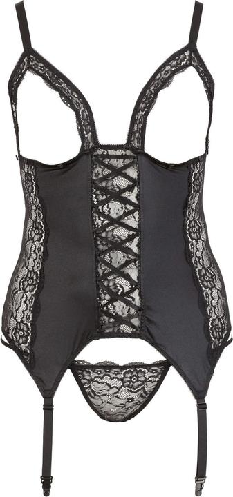 Produktbild Cottelli Collection Strapshemd Aus Powernet Und Spitze, Abknöpfbare Cups (XL)